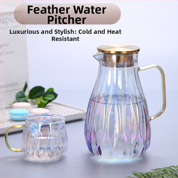 Σετ γυάλινών φιαλών νερού με υφή χτυπήματος, στυλ Νέας Κινεζικής, για κρύο νερό και αρωματικό τσάι