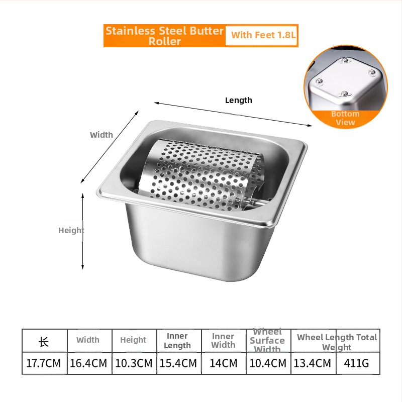 Nerezový maslový valček na burgre – Burren, aplikátor s valcovou kefkou, uvedenie 2025
