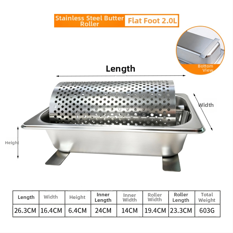 Nerezový maslový valček na burgre – Burren, aplikátor s valcovou kefkou, uvedenie 2025