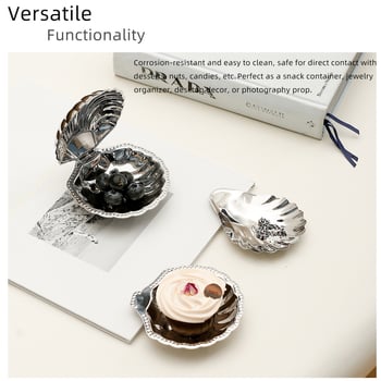 Кутия за масло с форма на черупка от неръждаема стомана и кутия за съхранение на бижута — античен френски стил, модел O1421