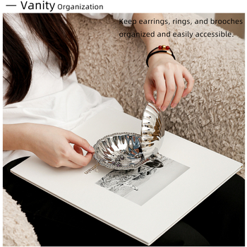 Кутия за масло с форма на черупка от неръждаема стомана и кутия за съхранение на бижута — античен френски стил, модел O1421