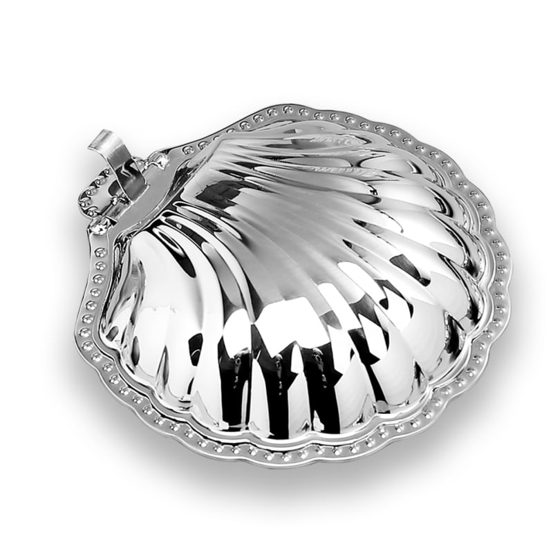 Кутия за масло с форма на черупка от неръждаема стомана и кутия за съхранение на бижута — античен френски стил, модел O1421