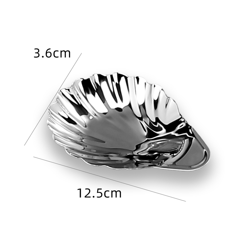 Кутия за масло с форма на черупка от неръждаема стомана и кутия за съхранение на бижута — античен френски стил, модел O1421