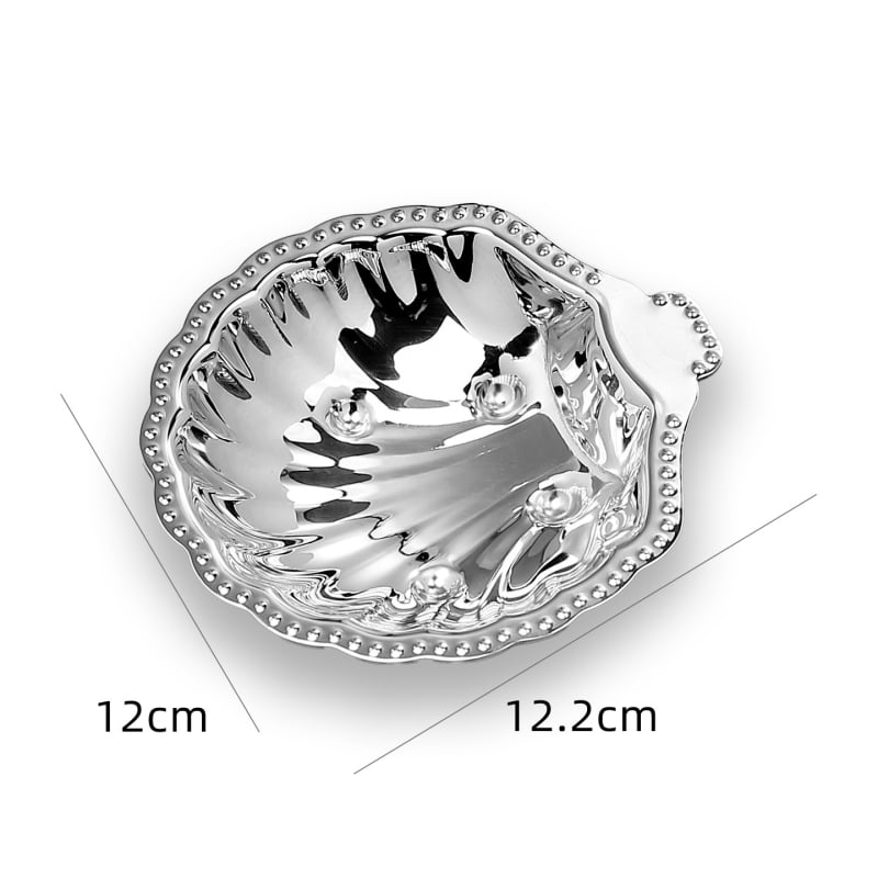 Кутия за масло с форма на черупка от неръждаема стомана и кутия за съхранение на бижута — античен френски стил, модел O1421