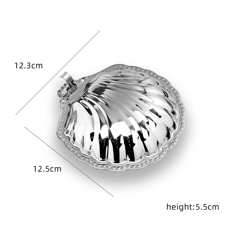 Кутия за масло с форма на черупка от неръждаема стомана и кутия за съхранение на бижута — античен френски стил, модел O1421