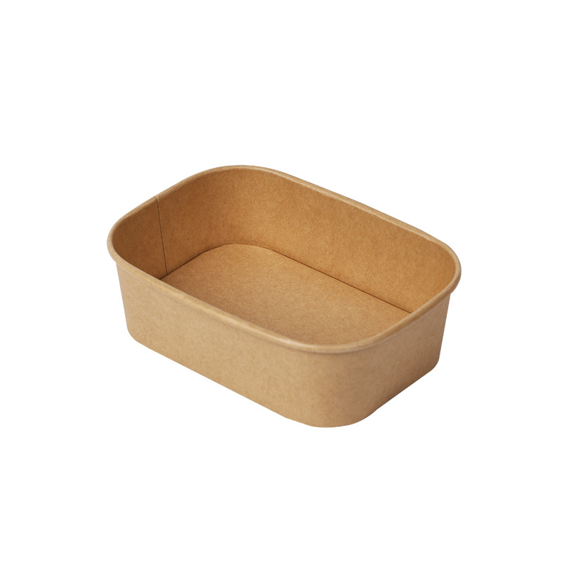 Cutie de unică folosință din hârtie kraft, dreptunghiulară, pentru takeout – Huating Bird, 100 buc, potrivită pentru prânzuri și salate