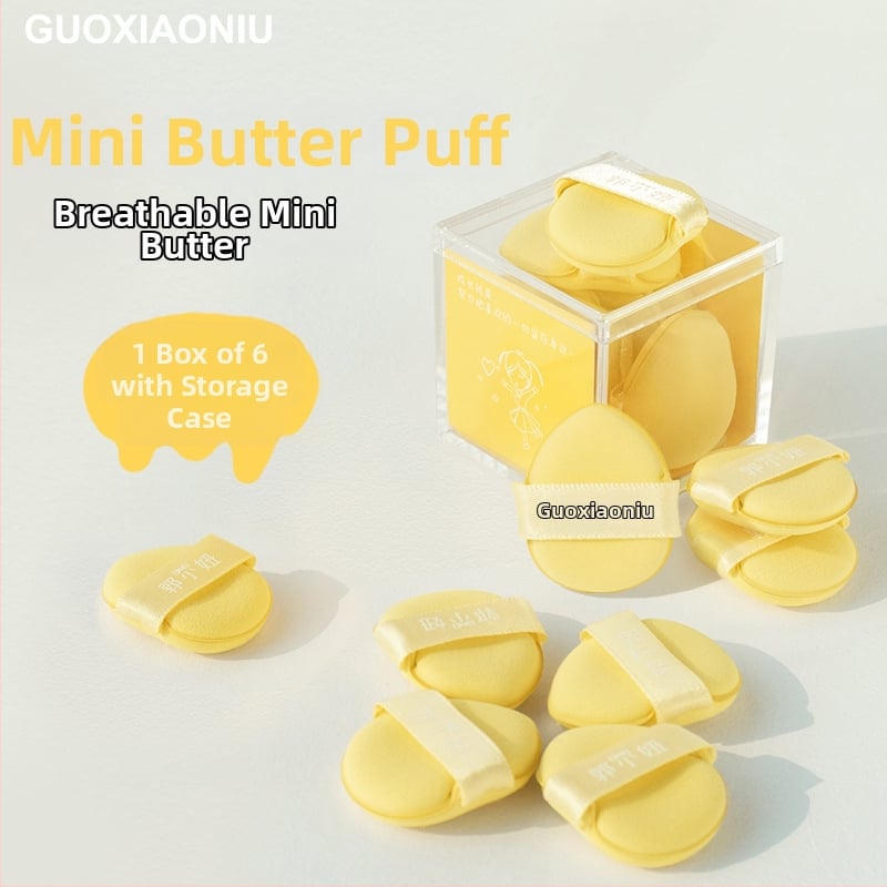 Mini prstový korektorový puf – hydrofilný polyuretán, suchý/mokry puff, 6 kusov