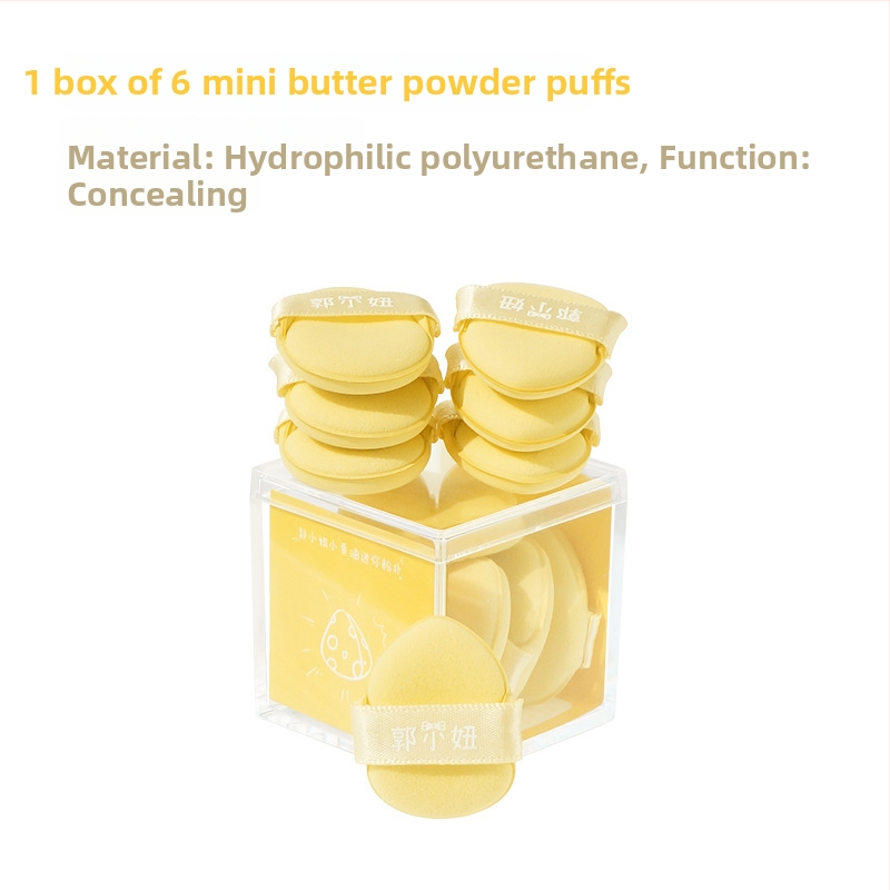 Mini prstový korektorový puf – hydrofilný polyuretán, suchý/mokry puff, 6 kusov
