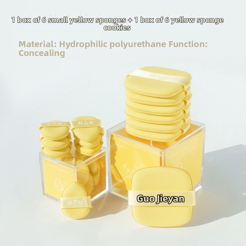 Mini prstový korektorový puf – hydrofilný polyuretán, suchý/mokry puff, 6 kusov