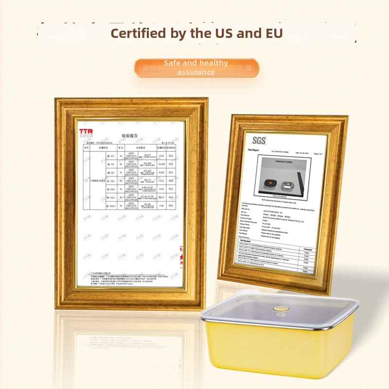 304 rozsdamentes acélból készült frissességmegőrző doboz, téglalap alakú zárható tároló háztartási hűtőhöz, mikrohullámú sütőbe tehető