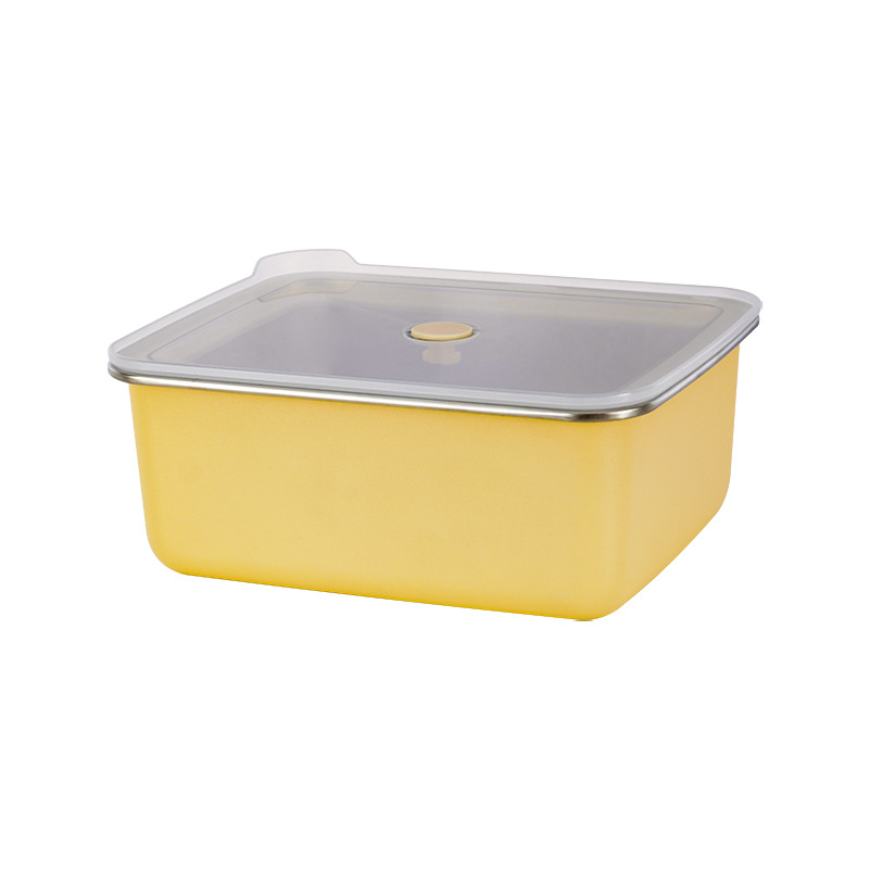 304 rozsdamentes acélból készült frissességmegőrző doboz, téglalap alakú zárható tároló háztartási hűtőhöz, mikrohullámú sütőbe tehető