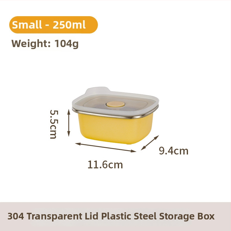 304 rozsdamentes acélból készült frissességmegőrző doboz, téglalap alakú zárható tároló háztartási hűtőhöz, mikrohullámú sütőbe tehető