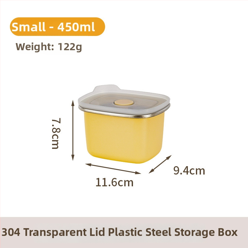 304 rozsdamentes acélból készült frissességmegőrző doboz, téglalap alakú zárható tároló háztartási hűtőhöz, mikrohullámú sütőbe tehető