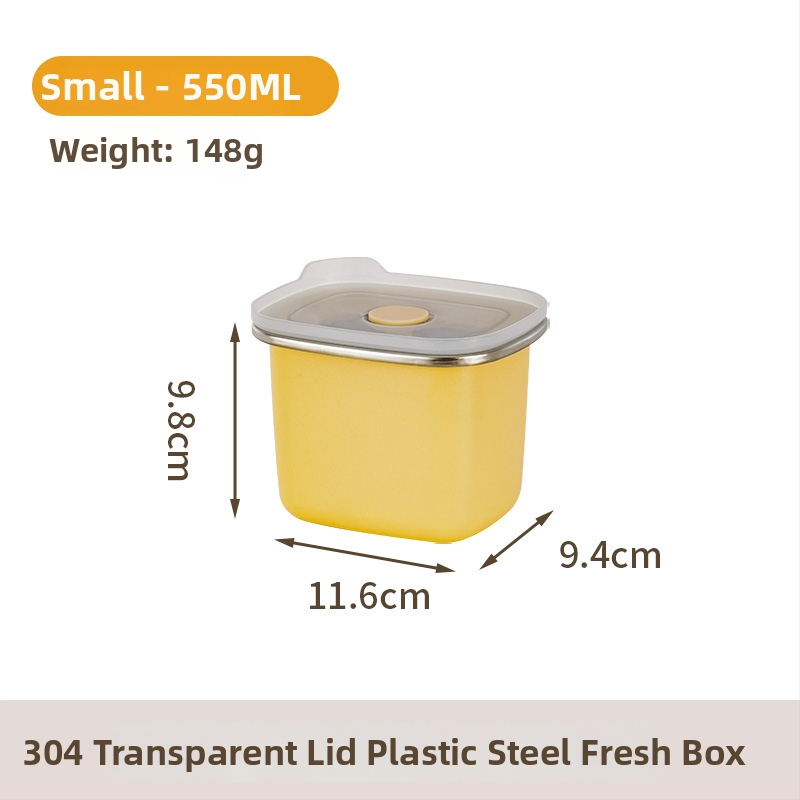 304 rozsdamentes acélból készült frissességmegőrző doboz, téglalap alakú zárható tároló háztartási hűtőhöz, mikrohullámú sütőbe tehető