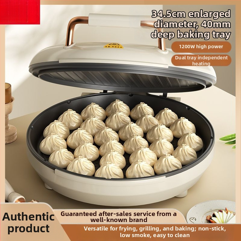 Elektrický panvičík na palacinky pre domáce použitie, obojstranné vykurovanie, nepriľnavý povrch, hlbšie a zväčšené prevedenie, 1200-1500 W