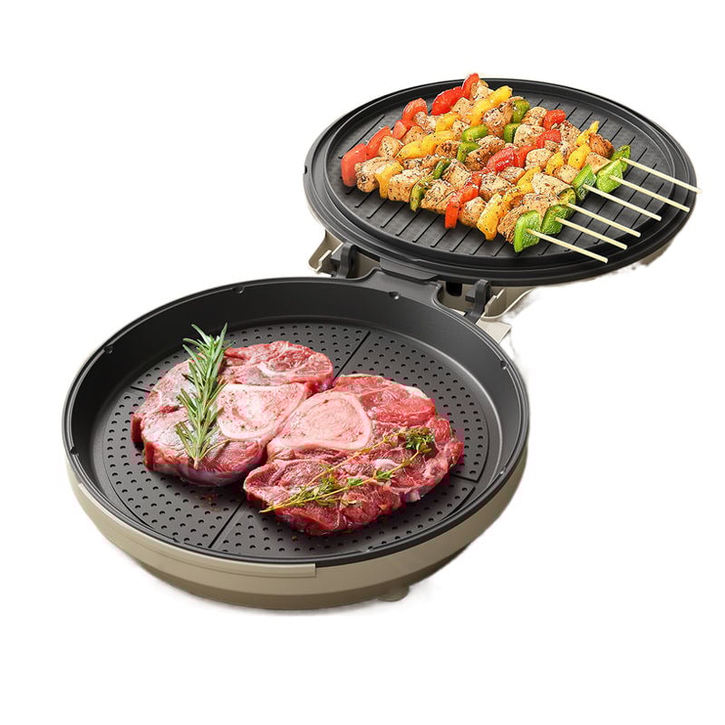 Електрическа палачинкова печка за дома, двустранно нагряване, незалепващо покритие, дълбока и увеличена конструкция, 1200-1500 W