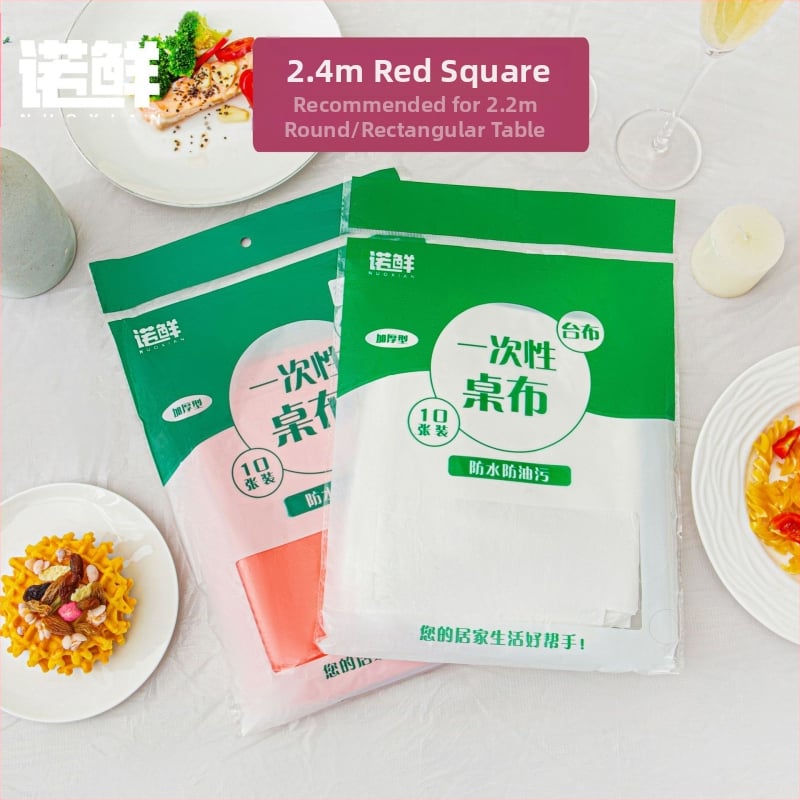 Еднократна покривка за маса от ПЭ пластмаса, удебелена, хранително качество, квадратна, за кетъринг и банкети