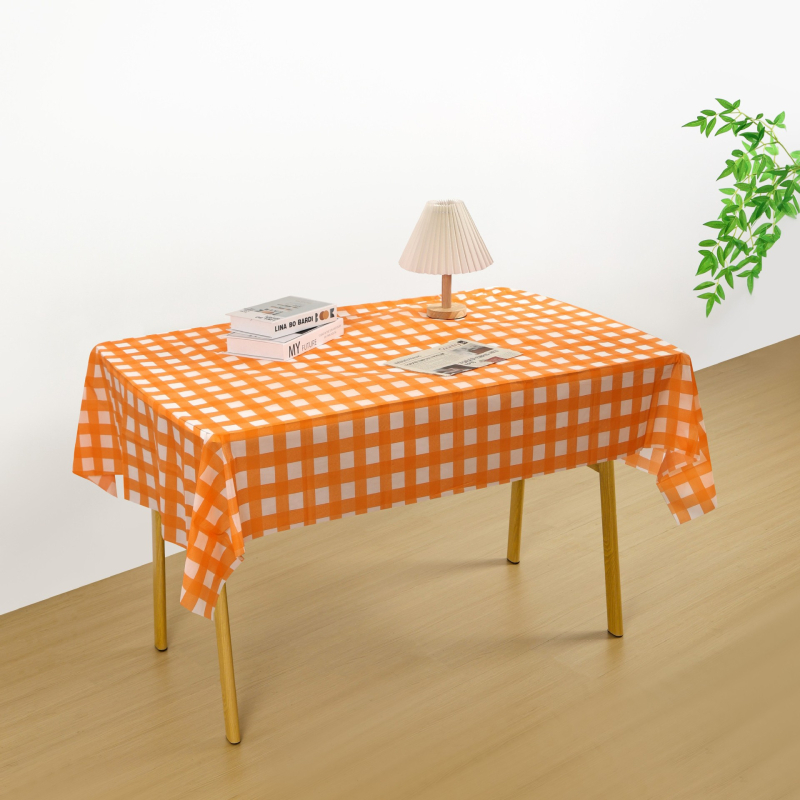 Еднократна PEVA карирана правоъгълна покривка за маса