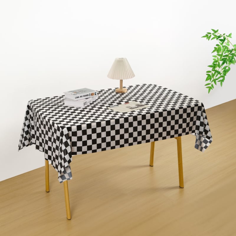 Еднократна PEVA карирана правоъгълна покривка за маса