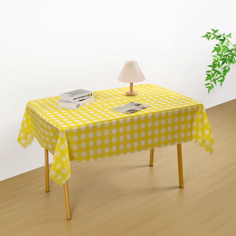 Еднократна PEVA карирана правоъгълна покривка за маса
