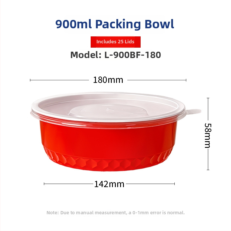 Elhasználható ebéddoboz fedővel Bibimbaphoz, élelmiszer-minőségű műanyag, kereskedelmi felhasználásra