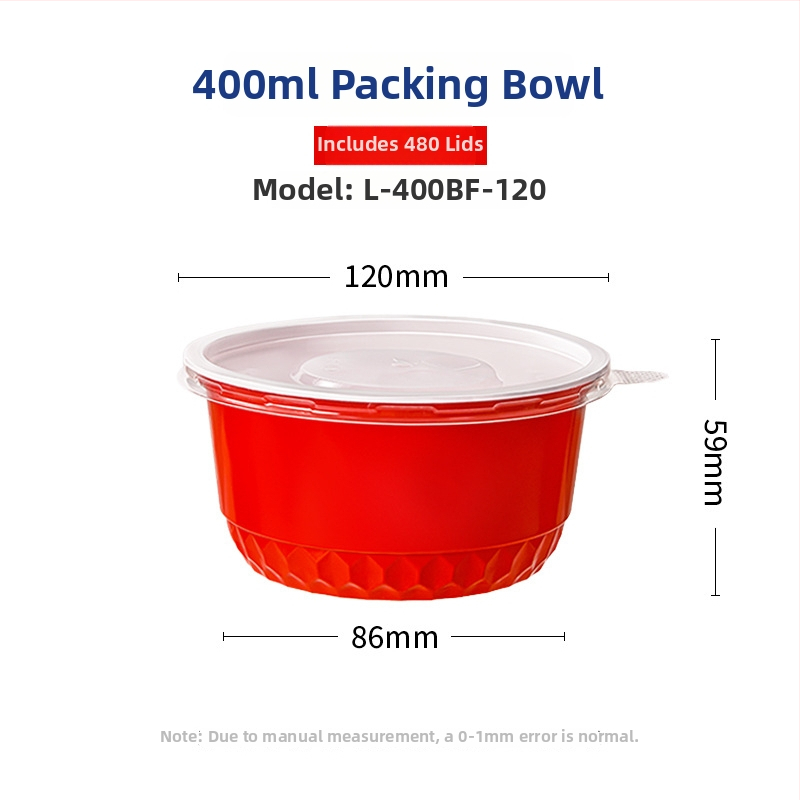 Elhasználható ebéddoboz fedővel Bibimbaphoz, élelmiszer-minőségű műanyag, kereskedelmi felhasználásra