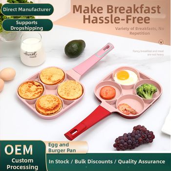 Négylyukú tojásserpenyő alumíniumból, tapadásmentes bevonattal, lapos aljjal, modell CX-L014