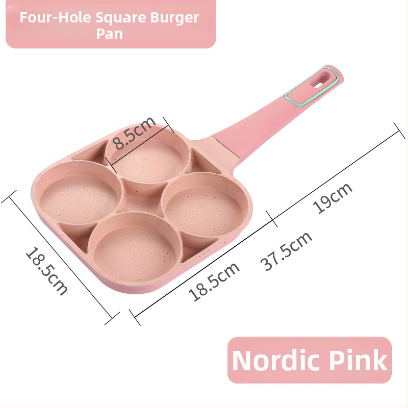 Négylyukú tojásserpenyő alumíniumból, tapadásmentes bevonattal, lapos aljjal, modell CX-L014