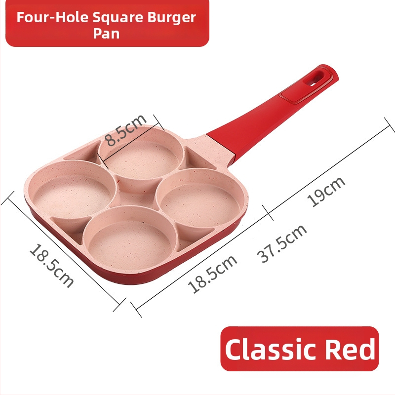 Négylyukú tojásserpenyő alumíniumból, tapadásmentes bevonattal, lapos aljjal, modell CX-L014