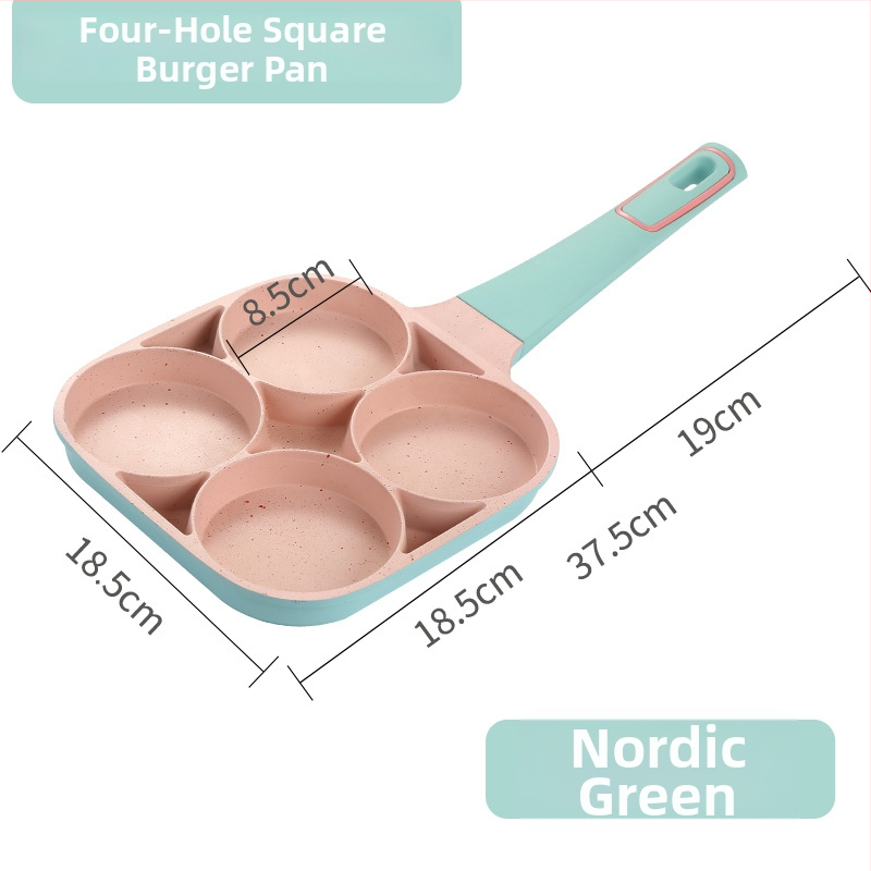 Négylyukú tojásserpenyő alumíniumból, tapadásmentes bevonattal, lapos aljjal, modell CX-L014