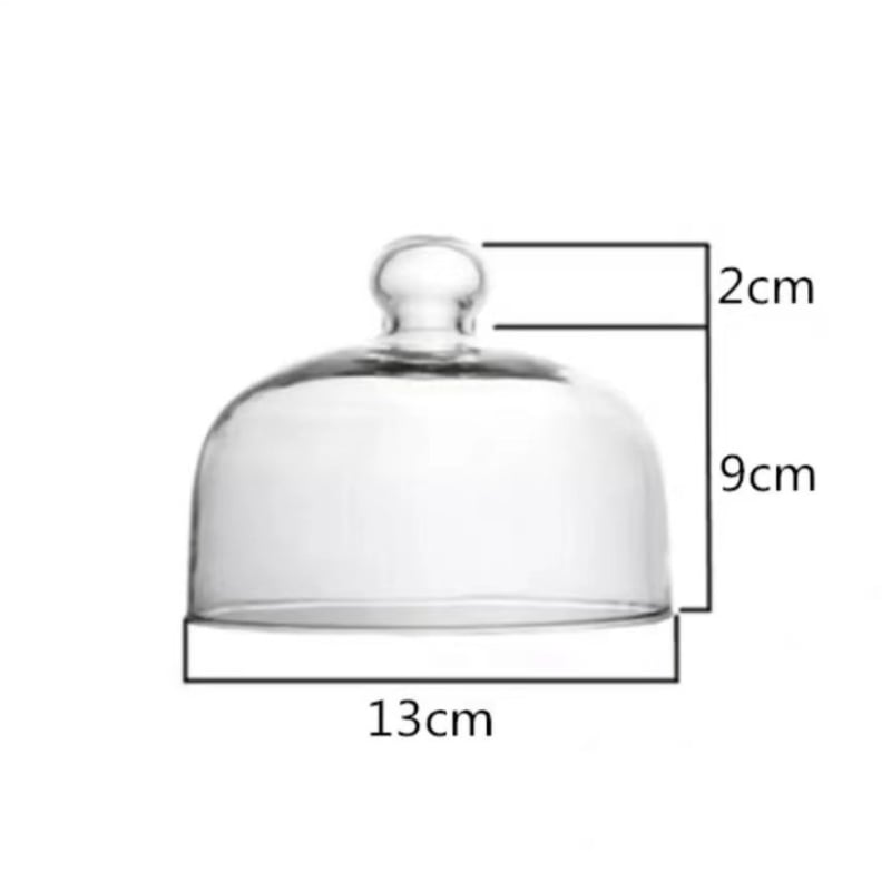 Mikrohullámú sütőhöz üveg fedél – ólommentes, élelmiszer-minőségű, átlátszó, magas hőmérséklet-tűrés, porvédő és frissesség megőrző süteményekhez és gyümölcsökhöz