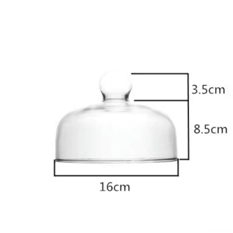 Mikrohullámú sütőhöz üveg fedél – ólommentes, élelmiszer-minőségű, átlátszó, magas hőmérséklet-tűrés, porvédő és frissesség megőrző süteményekhez és gyümölcsökhöz