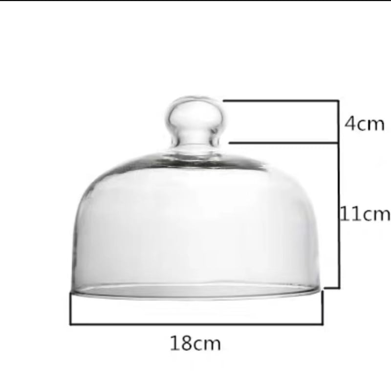 Mikrohullámú sütőhöz üveg fedél – ólommentes, élelmiszer-minőségű, átlátszó, magas hőmérséklet-tűrés, porvédő és frissesség megőrző süteményekhez és gyümölcsökhöz