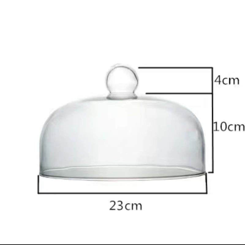 Mikrohullámú sütőhöz üveg fedél – ólommentes, élelmiszer-minőségű, átlátszó, magas hőmérséklet-tűrés, porvédő és frissesség megőrző süteményekhez és gyümölcsökhöz