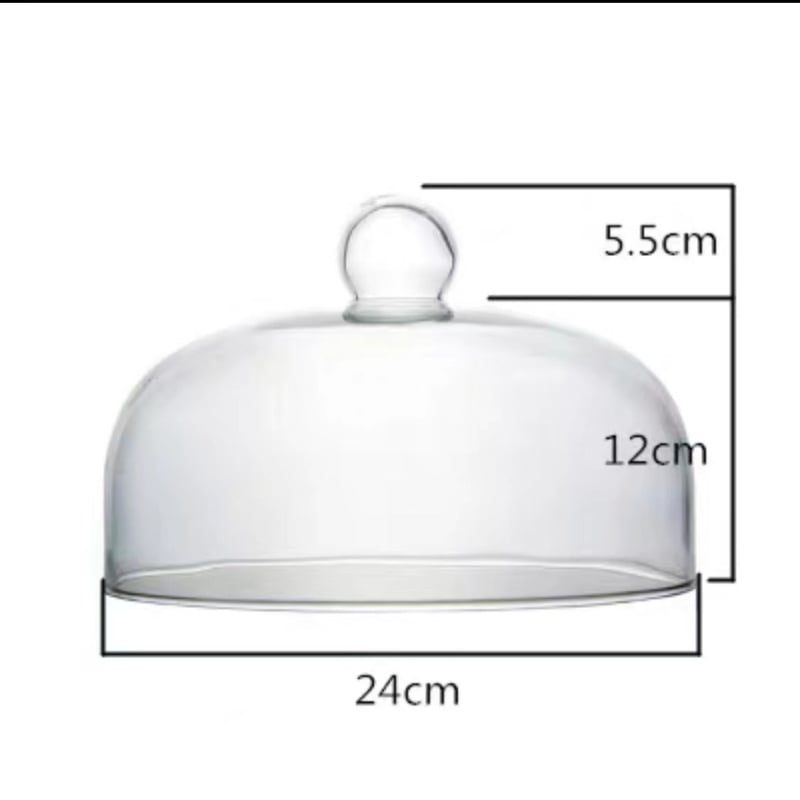 Mikrohullámú sütőhöz üveg fedél – ólommentes, élelmiszer-minőségű, átlátszó, magas hőmérséklet-tűrés, porvédő és frissesség megőrző süteményekhez és gyümölcsökhöz