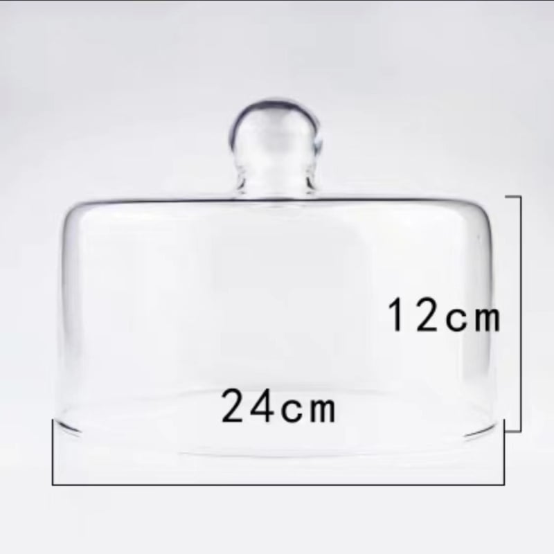 Mikrohullámú sütőhöz üveg fedél – ólommentes, élelmiszer-minőségű, átlátszó, magas hőmérséklet-tűrés, porvédő és frissesség megőrző süteményekhez és gyümölcsökhöz