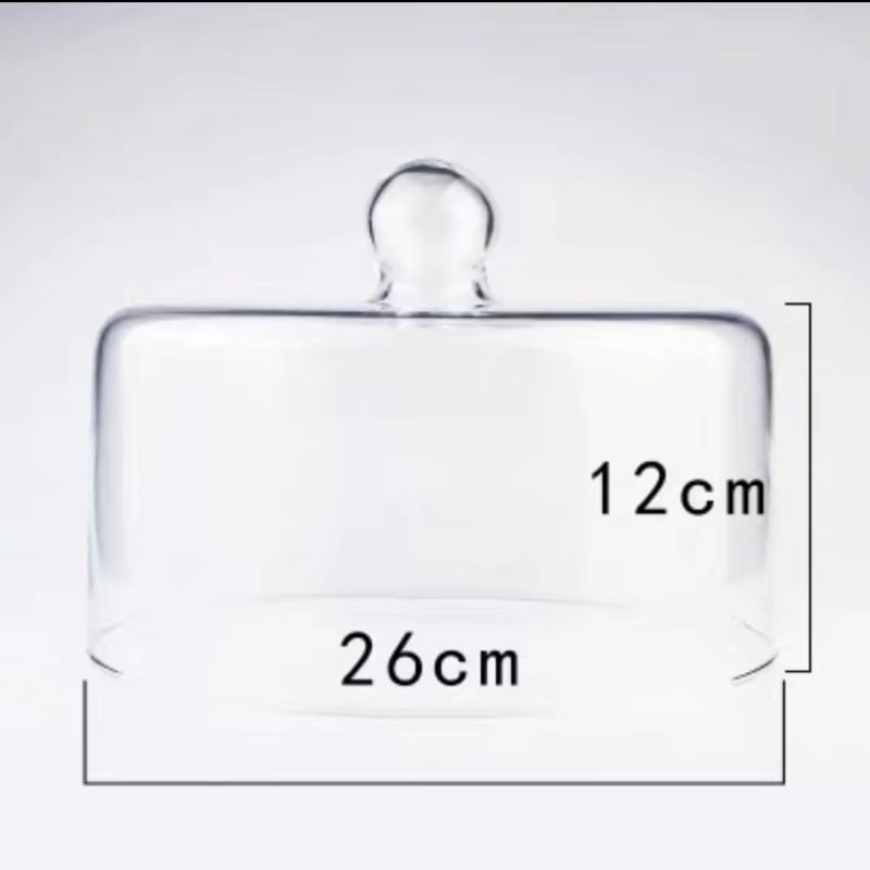 Mikrohullámú sütőhöz üveg fedél – ólommentes, élelmiszer-minőségű, átlátszó, magas hőmérséklet-tűrés, porvédő és frissesség megőrző süteményekhez és gyümölcsökhöz