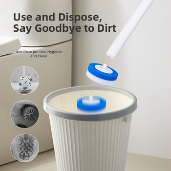 Toaletná kefa na stenu, s vymeniteľnou hlavou, materiál: špongia, moderný minimalistický štýl, možnosť prispôsobenia