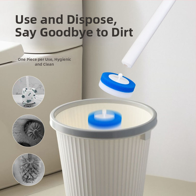 Toaletná kefa na stenu, s vymeniteľnou hlavou, materiál: špongia, moderný minimalistický štýl, možnosť prispôsobenia