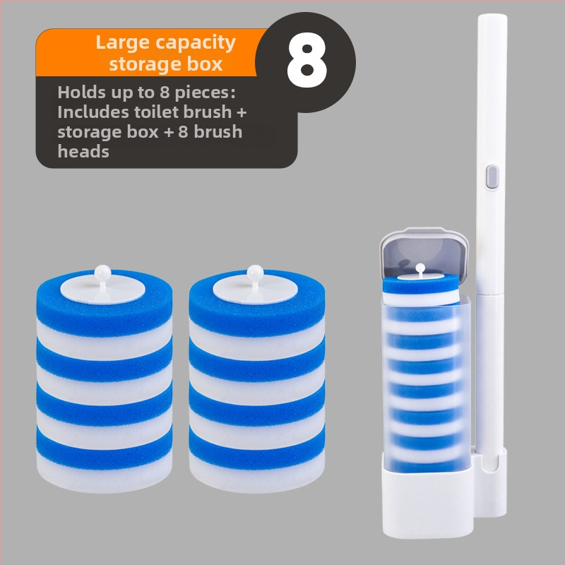 Toaletná kefa na stenu, s vymeniteľnou hlavou, materiál: špongia, moderný minimalistický štýl, možnosť prispôsobenia