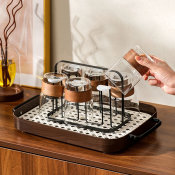 Set čaša od stakla s kineskim stilom, borosilikatno staklo, otpornost na visoke temperature, kućna uporaba