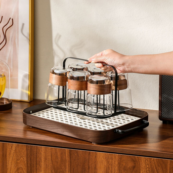 Set čaša od stakla s kineskim stilom, borosilikatno staklo, otpornost na visoke temperature, kućna uporaba