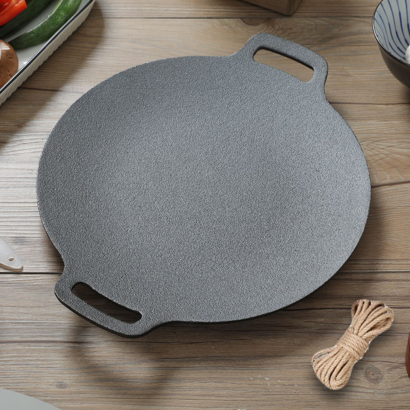 Öntöttvas négyszögletes grill serpenyő, koreai stílusú teppanyaki, felület elektroforézis-kezeléssel, összecsukható