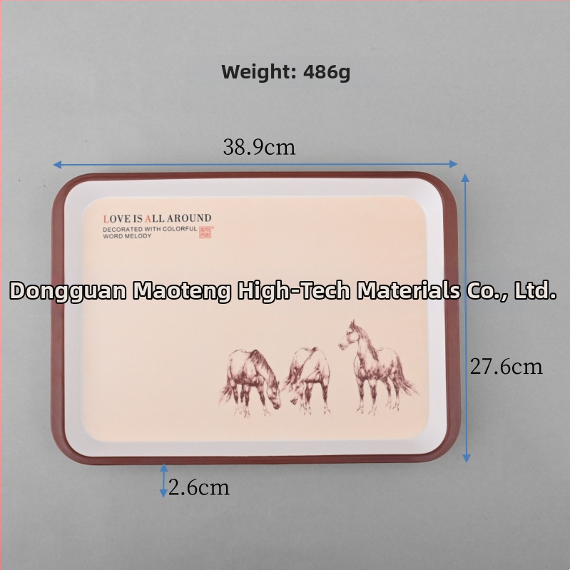 Pravouhlá tácka zo série Pallet, melamínová imitácia porcelánu, prispôsobenie k dispozícii, tlač loga možná, vhodné ako darček