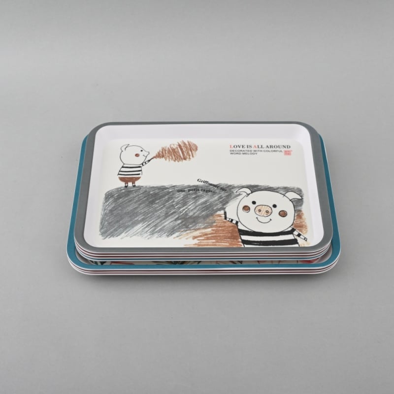 Ορθογώνιο ταψί από τη σειρά Pallet, με μελαμίνη αντί πορσελάνη, προσαρμογή διαθέσιμη, εκτύπωση λογότυπου δυνατή, κατάλληλο για δώρο