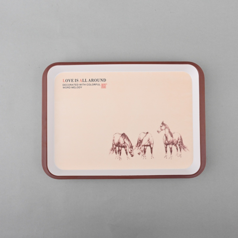 Ορθογώνιο ταψί από τη σειρά Pallet, με μελαμίνη αντί πορσελάνη, προσαρμογή διαθέσιμη, εκτύπωση λογότυπου δυνατή, κατάλληλο για δώρο