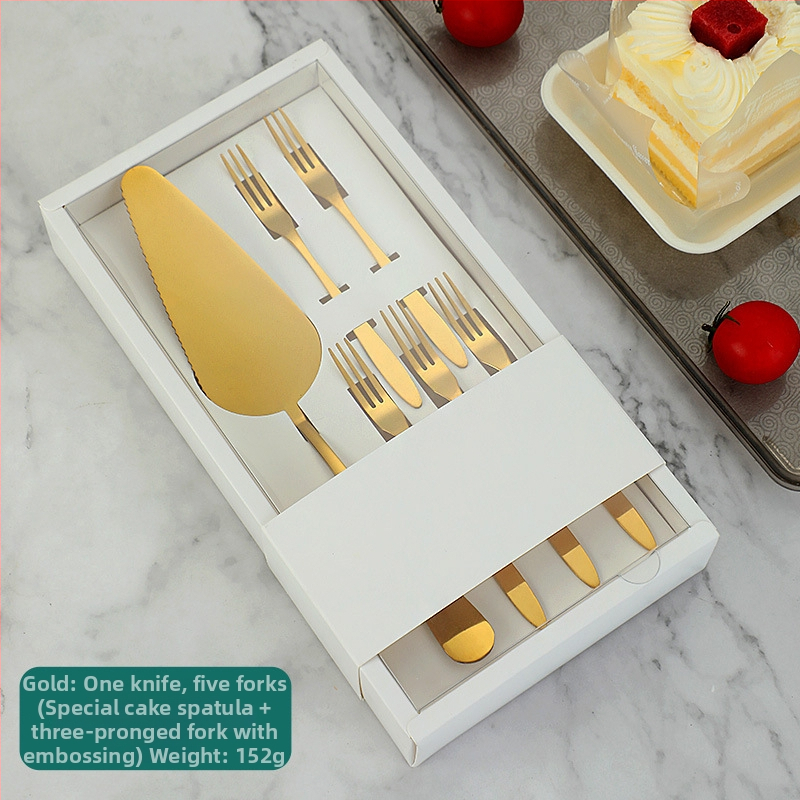 410 rozsdamentes acél desszertkészlet – modern, minimalist stílus; tükörfényes polírozás; testreszabás elérhető; tartalmaz torta kés, torta villa, torta kanál, fagylaltkanál és gyümölcs villa