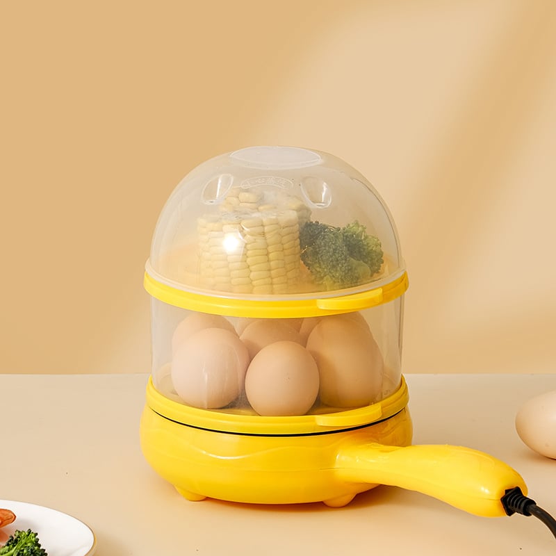 Tojásfőző kettős rétegű kialakítással – többfunkciós készülék főtt tojáshoz, omletához és párolt tésztához; 220V, 350W, 4–6 tojás