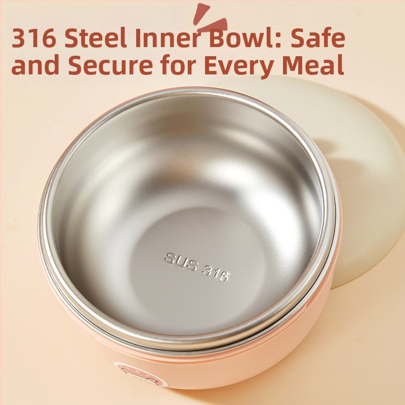 Set dječjeg posuđa od 316 nerđajućeg čelika s dizajnom Bear Family, 5 komada, za djecu od 12 mjeseci i starije