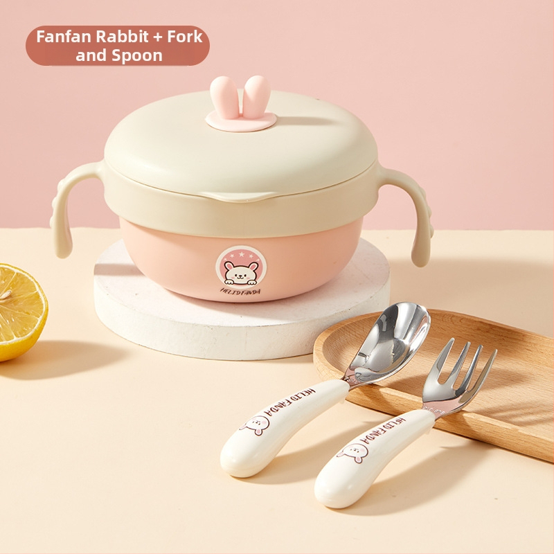 Set dječjeg posuđa od 316 nerđajućeg čelika s dizajnom Bear Family, 5 komada, za djecu od 12 mjeseci i starije